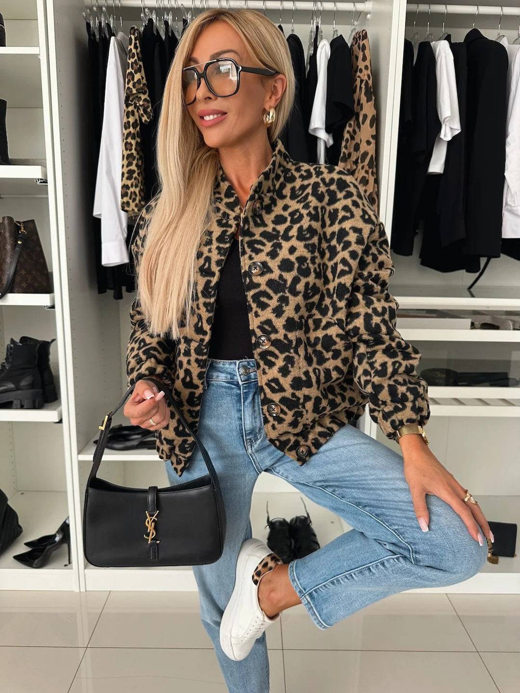 Lisa  | Chaqueta moderna con estampado de leopardo